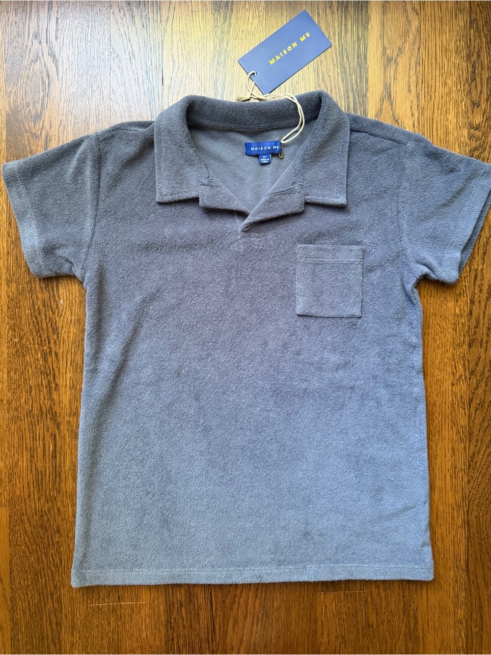 NWT Short Sleeve Terry Blue Polo Shirt 8Y